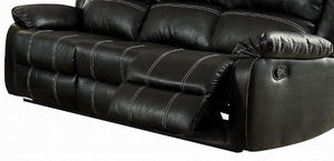 Synthetic Recliner Sofa with Manual Recline - Black or Dark Brown