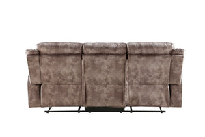 Two Tone Reclining Sofa with USB Ports and Drop Down Table - Dark Gray or Dark Brown