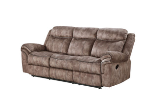 Two Tone Reclining Sofa with USB Ports and Drop Down Table - Dark Gray or Dark Brown