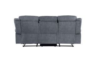 Two Tone Reclining Sofa with USB Ports and Drop Down Table - Dark Gray or Dark Brown