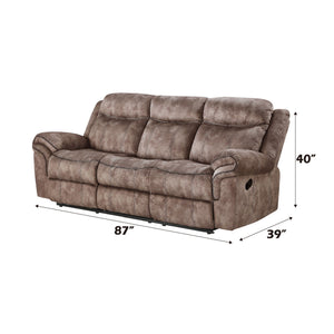 Two Tone Reclining Sofa with USB Ports and Drop Down Table - Dark Gray or Dark Brown