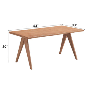Velentina Rattan Dining Table with Rectangular Top - Natural