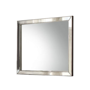 Voeville II Silver Wall Mirror with Wood Frame - Pearl Silver
