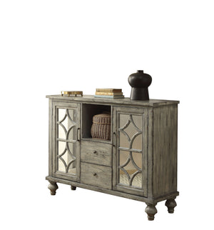 Weathered Gray Console Table with Open Compartment Storage - Velika