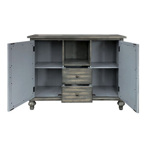 Weathered Gray Console Table with Open Compartment Storage - Velika