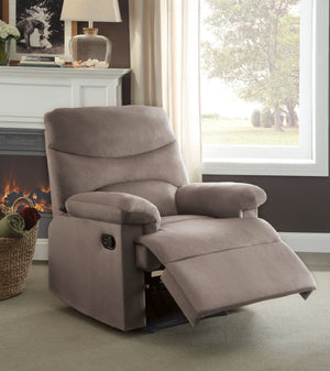 Woven Motion Recliner with Pillow-Top Arms - Available in Dark Brown, Beige, Black, Blue