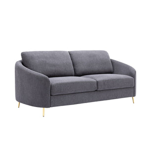 Yuina Linen Sofa with Chrome Legs - Dark Gray