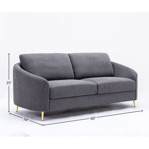 Yuina Linen Sofa with Chrome Legs - Dark Gray
