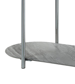 Yukino High Gloss Sofa Table with Sleek Metal Legs - Gray