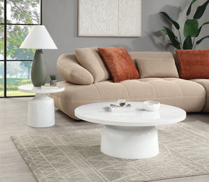 Zaid Engineering Marble High Gloss Table with Pedestal Base - White
