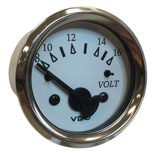 VDO Cockpit Marine 52MM (2-1/16") Voltmeter - White Dial/Chrome Bezel - TRAPSKI