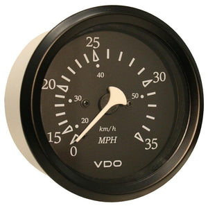 VDO Cockpit Marine 85mm (3-3/8") 35 MPH Pitot Speedometer - Black Dial/Bezel - TRAPSKI