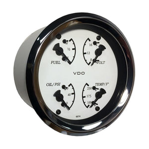 VDO Cockpit Marine 85mm (3-3/8") 4 in 1 Gauge - White Dial/Bezel - TRAPSKI