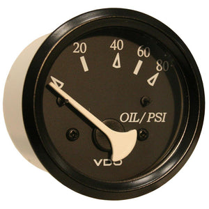 VDO Cockpit Marine Oil Pressure Gauge - 80 PSI - Black Dial/Bezel - TRAPSKI