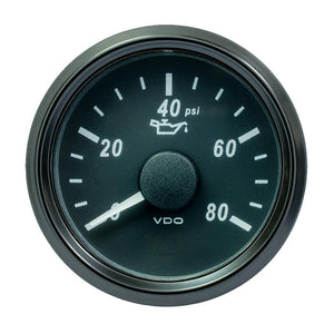VDO SingleViu 52mm (2-1/16") Oil Pressure Gauge - 80 PSI - 0-180 Ohm - TRAPSKI