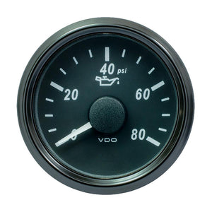 VDO SingleViu 52mm (2-1/16") Oil Pressure Gauge - 80 PSI - 240-33 Ohm - TRAPSKI
