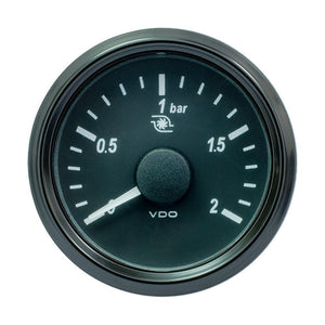 VDO SingleViu 52mm (2-1/16") Turbo Pressure Gauge - 60 PSI - 0-180 Ohm - TRAPSKI