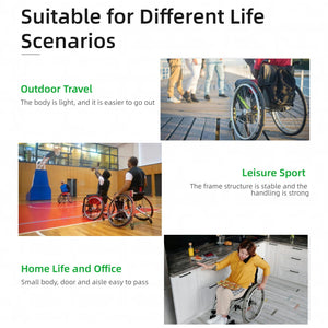 Lightweight Foldable Sport Wheelchair with 24" Tires - Aluminum