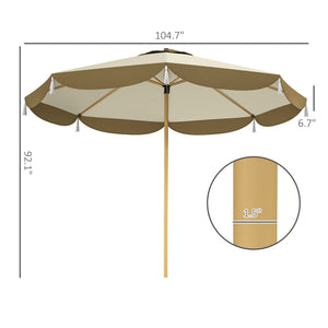 Vented Patio Table Umbrella with UPF 50+ Protection - Cream White