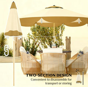 Vented Patio Table Umbrella with UPF 50+ Protection - Cream White