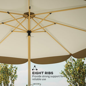 Vented Patio Table Umbrella with UPF 50+ Protection - Cream White