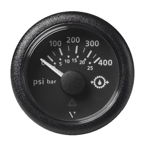 Veratron 2-1/16" (52mm) ViewLine Transmission Oil Pressure 400 PSI/25 Bar - Black Dial Round Bezel - TRAPSKI