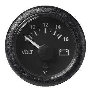 Veratron 52 MM (2-1/16") ViewLine Voltmeter - 8 to16V - Black Dial Bezel - TRAPSKI