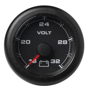 Veratron 52MM (2-1/16") OceanLink Battery Voltage Gauge - 16 to 32V - Black Dial Bezel - TRAPSKI