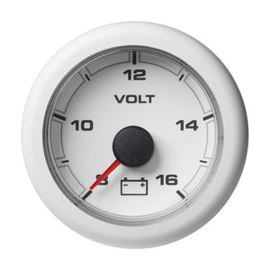 Veratron 52MM (2-1/16") OceanLink Battery Voltage Gauge - 8 to 16V - White Dial Bezel - TRAPSKI