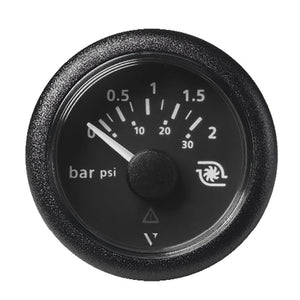 Veratron 52MM (2-1/16") ViewLine Boost Pressure Gauge 2 Bar/30 PSI - Black Dial Round Bezel - TRAPSKI