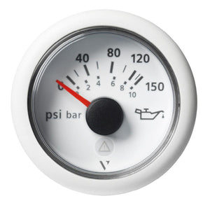 Veratron 52mm (2-1/16") ViewLine Engine Oil Temperature Pressure Gauge - 150 PSI - White Dial Bezel - TRAPSKI