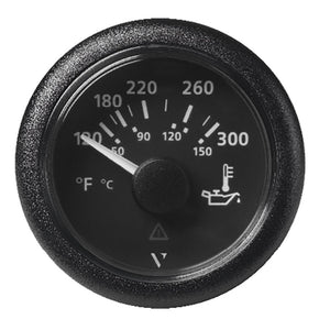 Veratron 52MM (2-1/16") ViewLine Oil Temperature Gauge 120-300F - Black Dial Bezel - TRAPSKI
