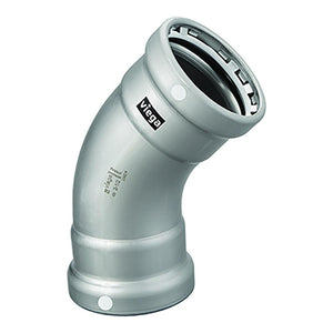 Viega MegaPress 4" 45 Carbon Steel Elbow w/FKM - Double Press Connection - Smart Connect Technology - TRAPSKI