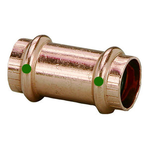 Viega ProPress 1-1/2" Copper Coupling w/o Stop - Double Press Connection - Smart Connect Technology - TRAPSKI