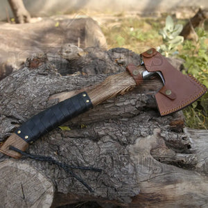 Viking Axe with Dark Wood Shaft, Viking Bearded Camping Axe X801-19