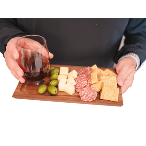 Charcuterie and Appetizer Tray with Wine Holder - 4PACK - Perfect for Parties and Small Gatherings - TRAPSKI