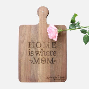 Mom's Cutting Board - 10 x 16 Walnut Cutting Board with Knob Handle - TRAPSKI