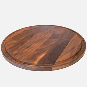 Large Round Walnut Wood Charcuterie Board - TRAPSKI