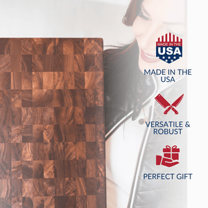 Medium End Grain Walnut Wood Butcher Block - TRAPSKI