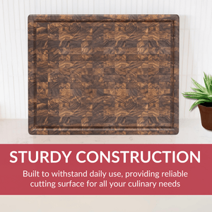 Extra Large Walnut Wood End Grain Butcher Block Cutting Board with Juice Groove - TRAPSKI