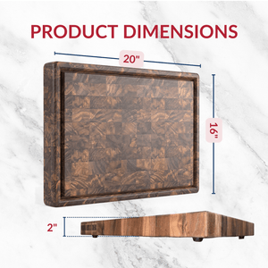 Extra Large Walnut Wood End Grain Butcher Block Cutting Board with Juice Groove - TRAPSKI