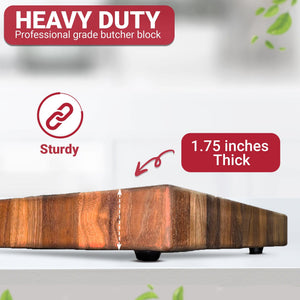 Extra Large Walnut Wood End Grain Butcher Block Cutting Board with Juice Groove