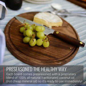 Small Round Walnut Charcuterie Board - TRAPSKI