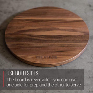 Large Round Walnut Wood Charcuterie Board - TRAPSKI