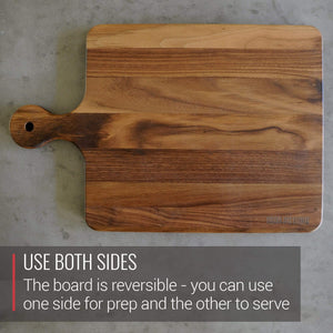 Mom's Cutting Board - 10 x 16 Walnut Cutting Board with Knob Handle - TRAPSKI