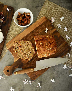 Mom's Cutting Board - 10 x 16 Walnut Cutting Board with Knob Handle - TRAPSKI