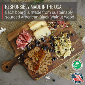 Mom's Cutting Board - 10 x 16 Walnut Cutting Board with Knob Handle - TRAPSKI
