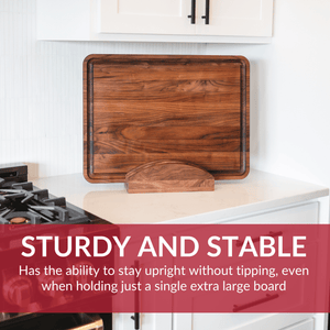 Premium Walnut Cutting Board Holder - Sturdy & Stylish - TRAPSKI