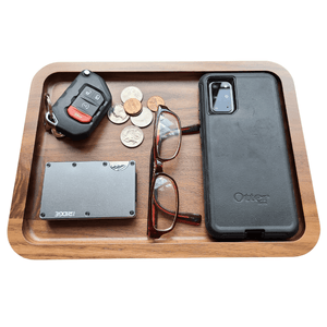 Valet Tray - Catch All Tray - Accessories Organizer - Walnut Wood - TRAPSKI