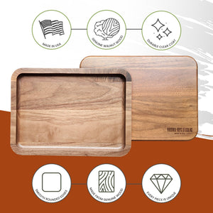 Valet Tray - Catch All Tray - Accessories Organizer - Walnut Wood - TRAPSKI